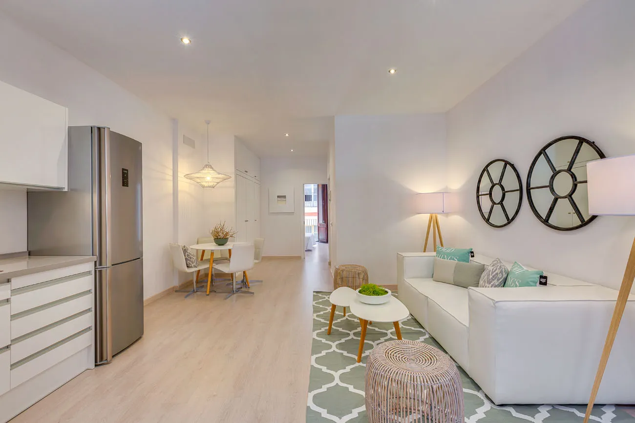 Cosy apartment for short term rental with balconies and community terrace by Santa Eulalia-8