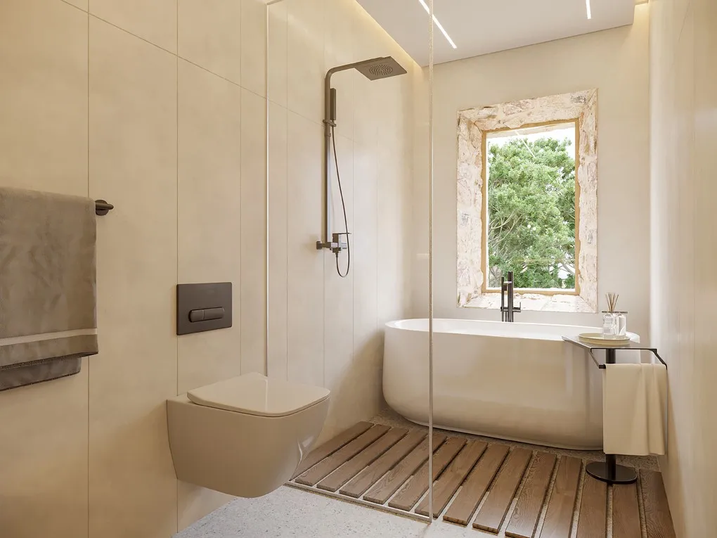 Imponent finca de nova construcció amb piscina infinity, zona de spa, celler, i vistes llunyanes al mar-11