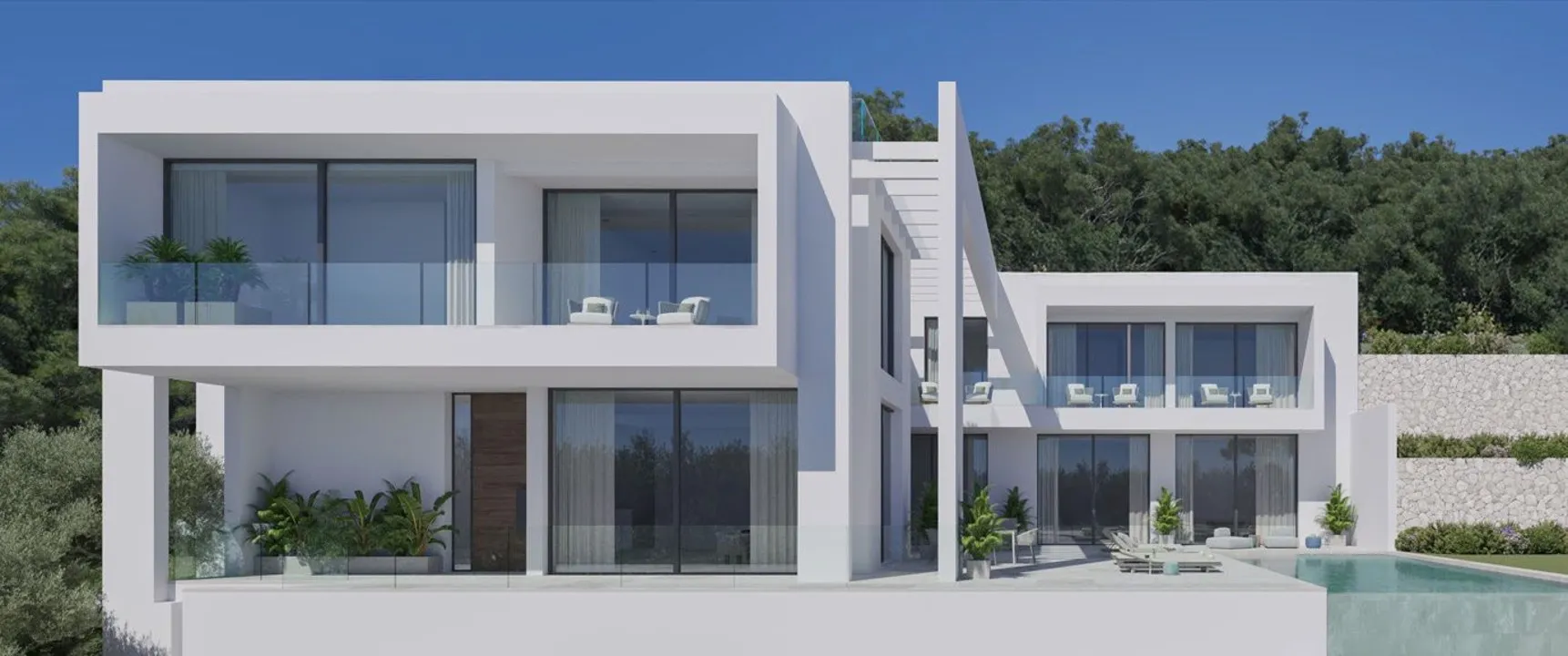 Projecte de vila contemporània amb vistes panoràmiques i orientació a la posada de sol-8