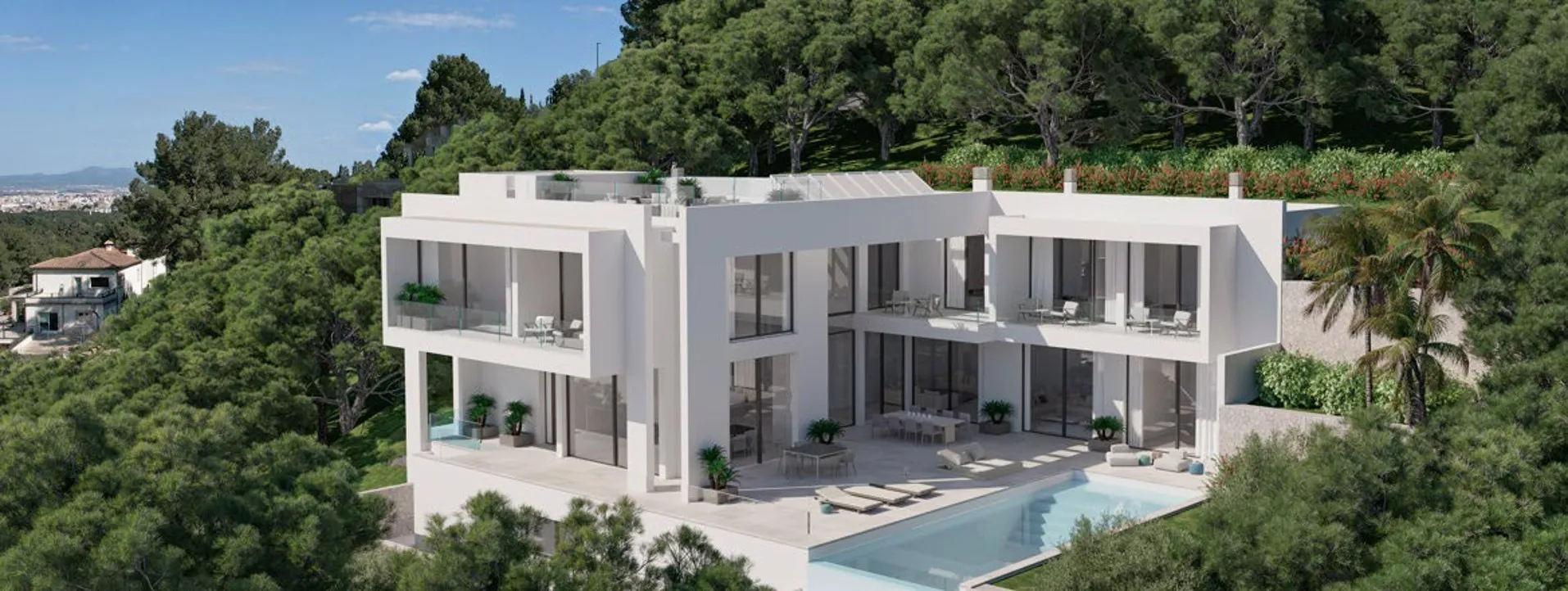 Projecte de vila contemporània amb vistes panoràmiques i orientació a la posada de sol-6