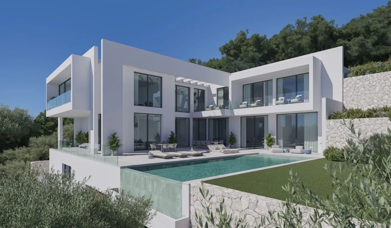 Projecte de vila contemporània amb vistes panoràmiques i orientació a la posada de sol-7