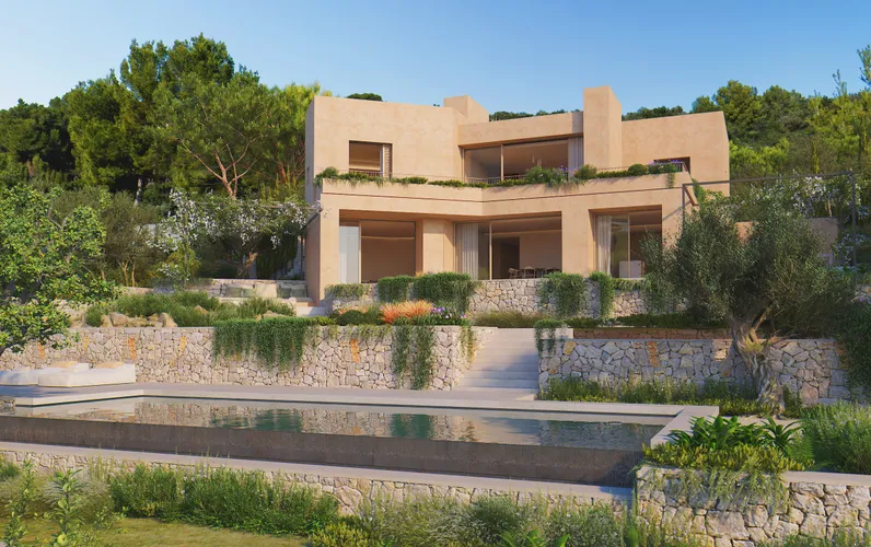 Impressionant vila de nova construcció amb vista al prestigiós camp de golf a Pollensa