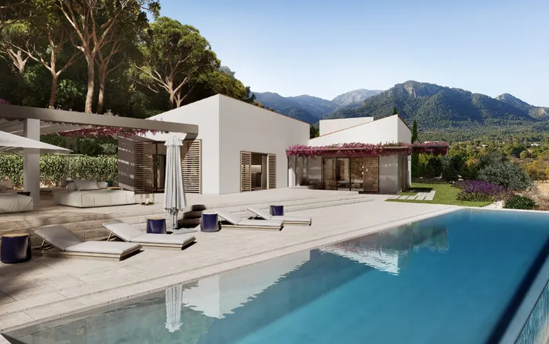 Finca mit anspruchsvollem Design, Bergblick und Panorama auf die Bucht von Alcúdia