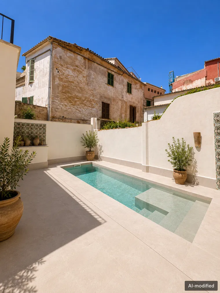 Stylish, newly renovated old-town apartment with private terraces and pool view in Calatrava-13