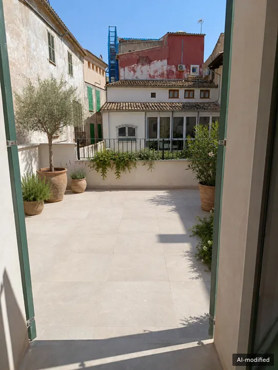 Stylish, newly renovated old-town apartment with private terraces and pool view in Calatrava-1