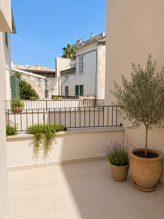 Stylish, newly renovated old-town apartment with private terraces and pool view in Calatrava-4