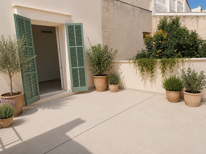 Stylish, newly renovated old-town apartment with private terraces and pool view in Calatrava-5