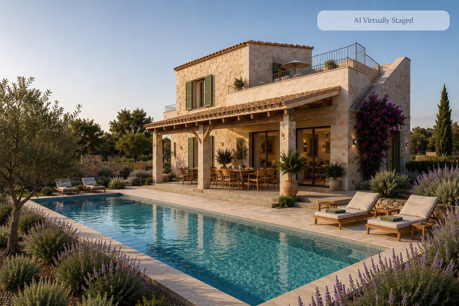 Mediterranean finca under construction with a large swimming pool, near Playa de Muro