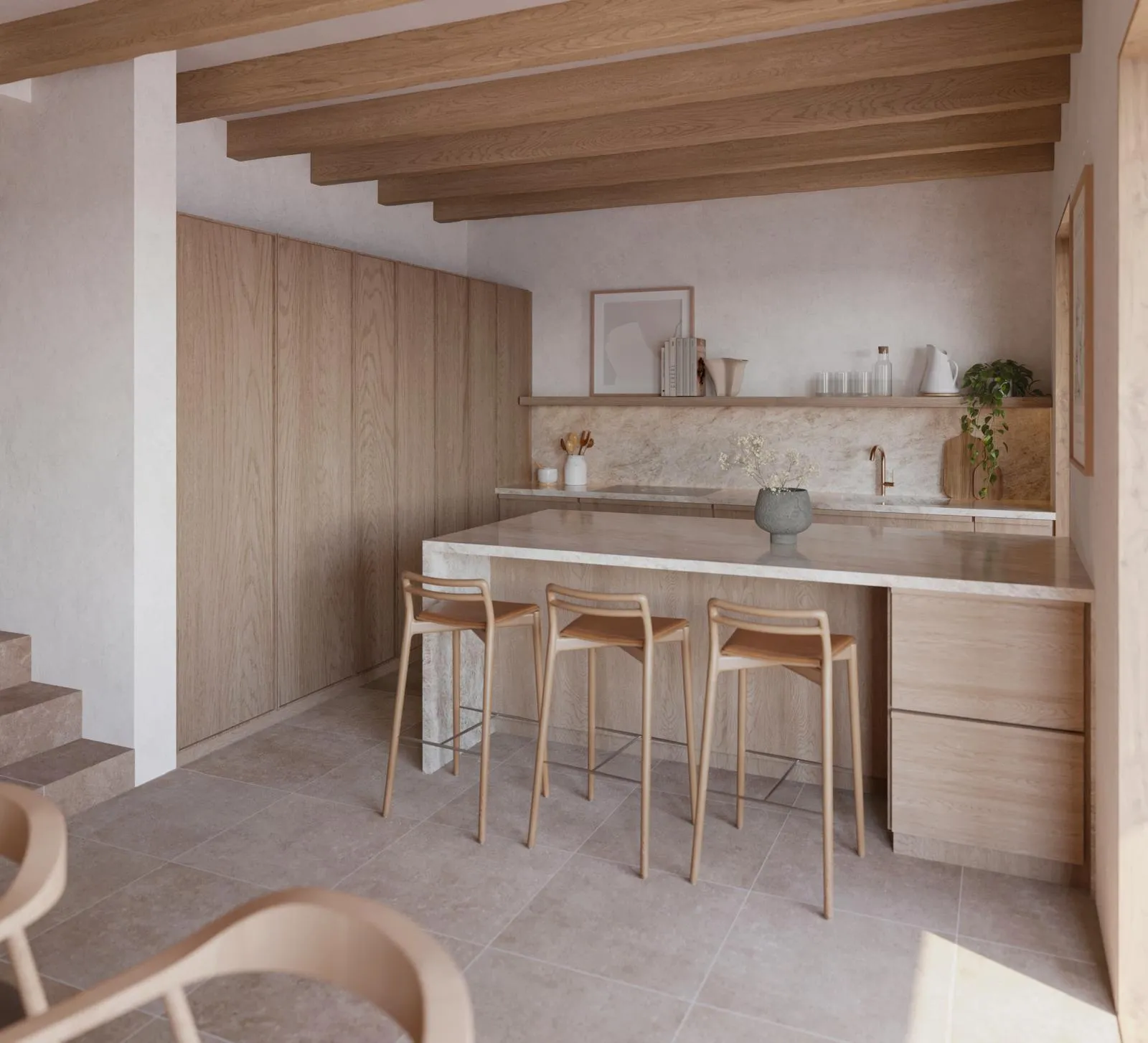 Casa adosada de diseño exclusivo con patio, piscina y licencia de obra en el corazón de Pollença-5