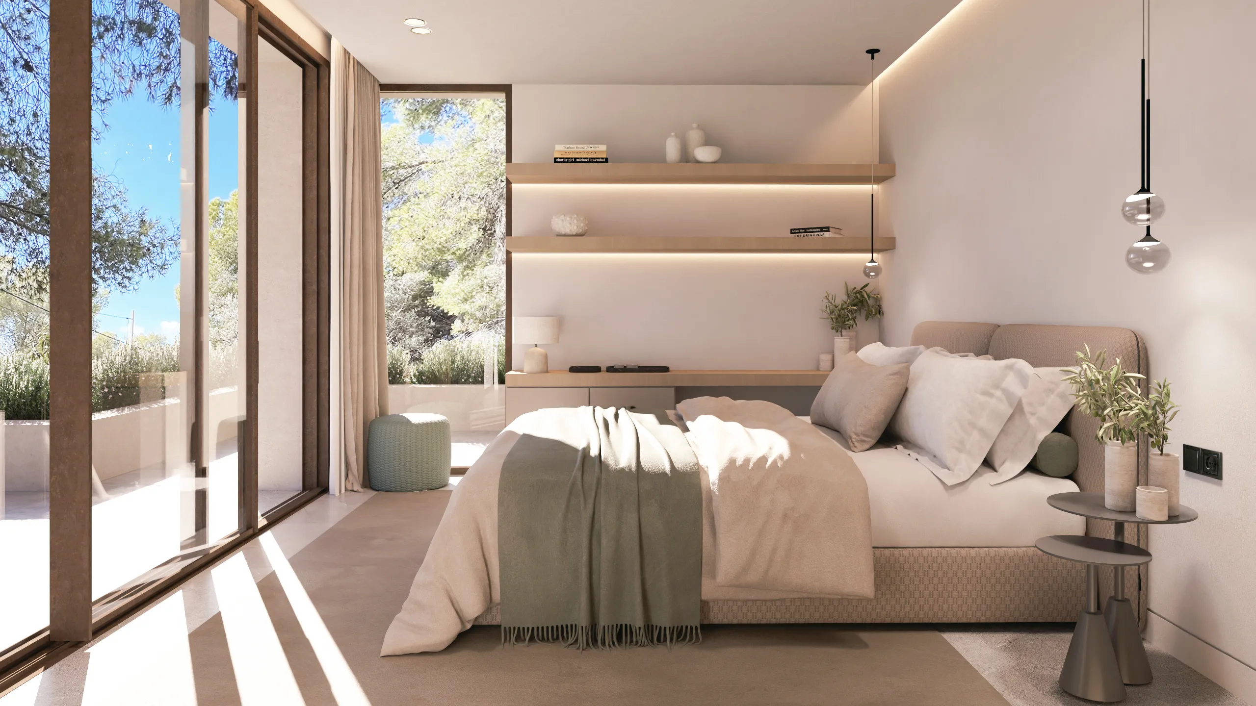 Moderne nybygget villa i centrum af Santa Ponsa med grøn udsigt og tagterrasse-14