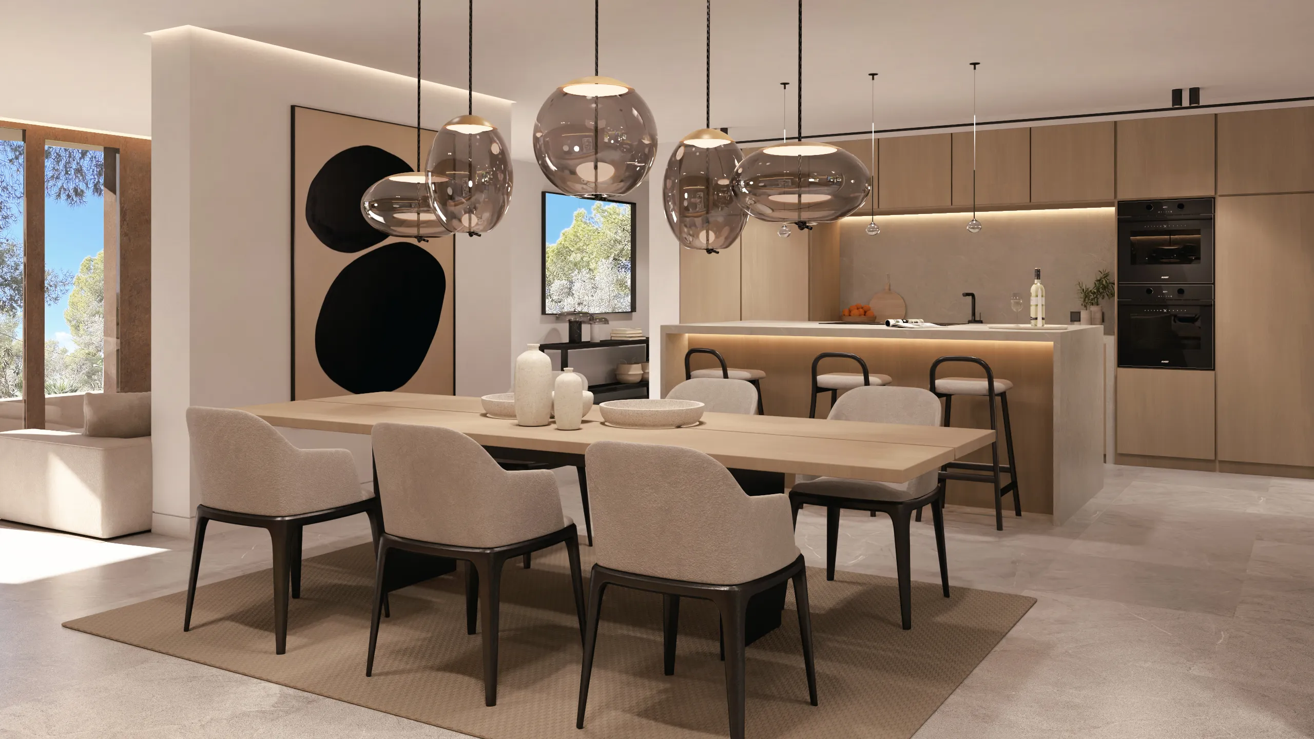 Moderne nybygget villa i centrum af Santa Ponsa med grøn udsigt og tagterrasse-8