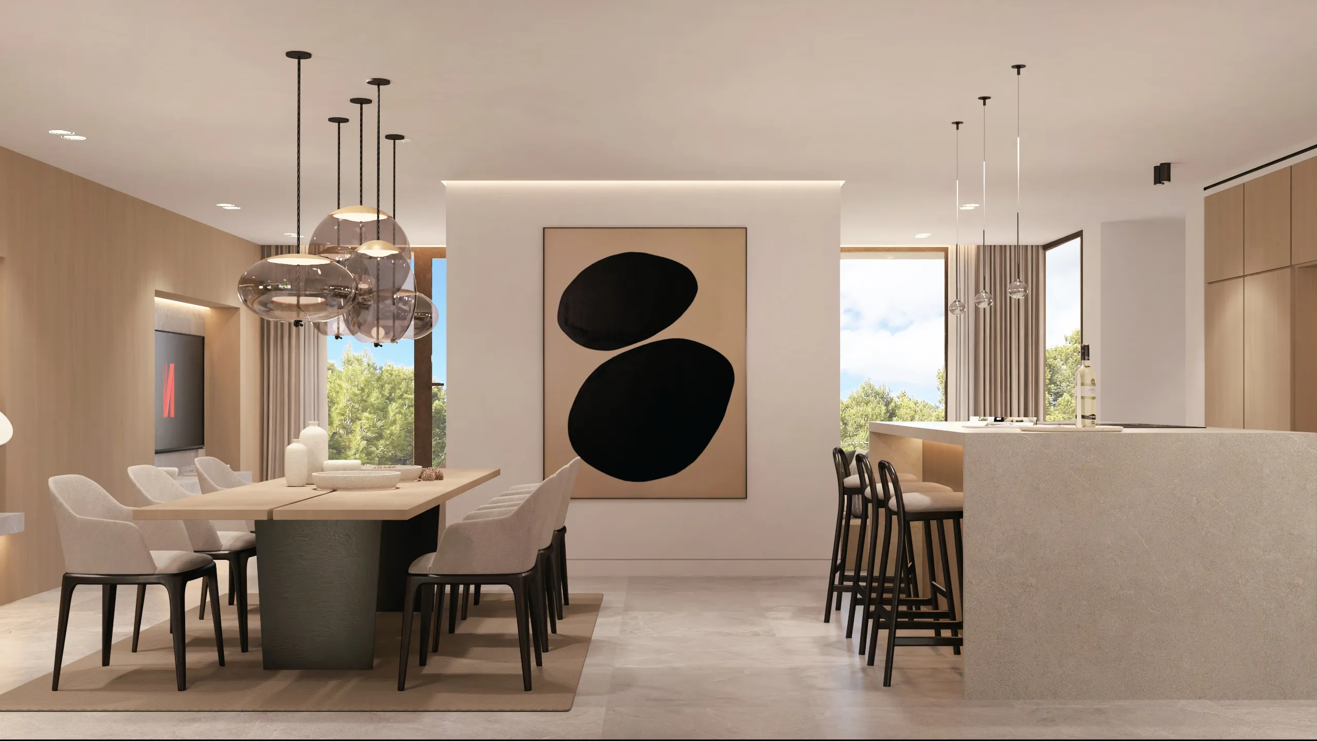 Moderne nybygget villa i centrum af Santa Ponsa med grøn udsigt og tagterrasse-9