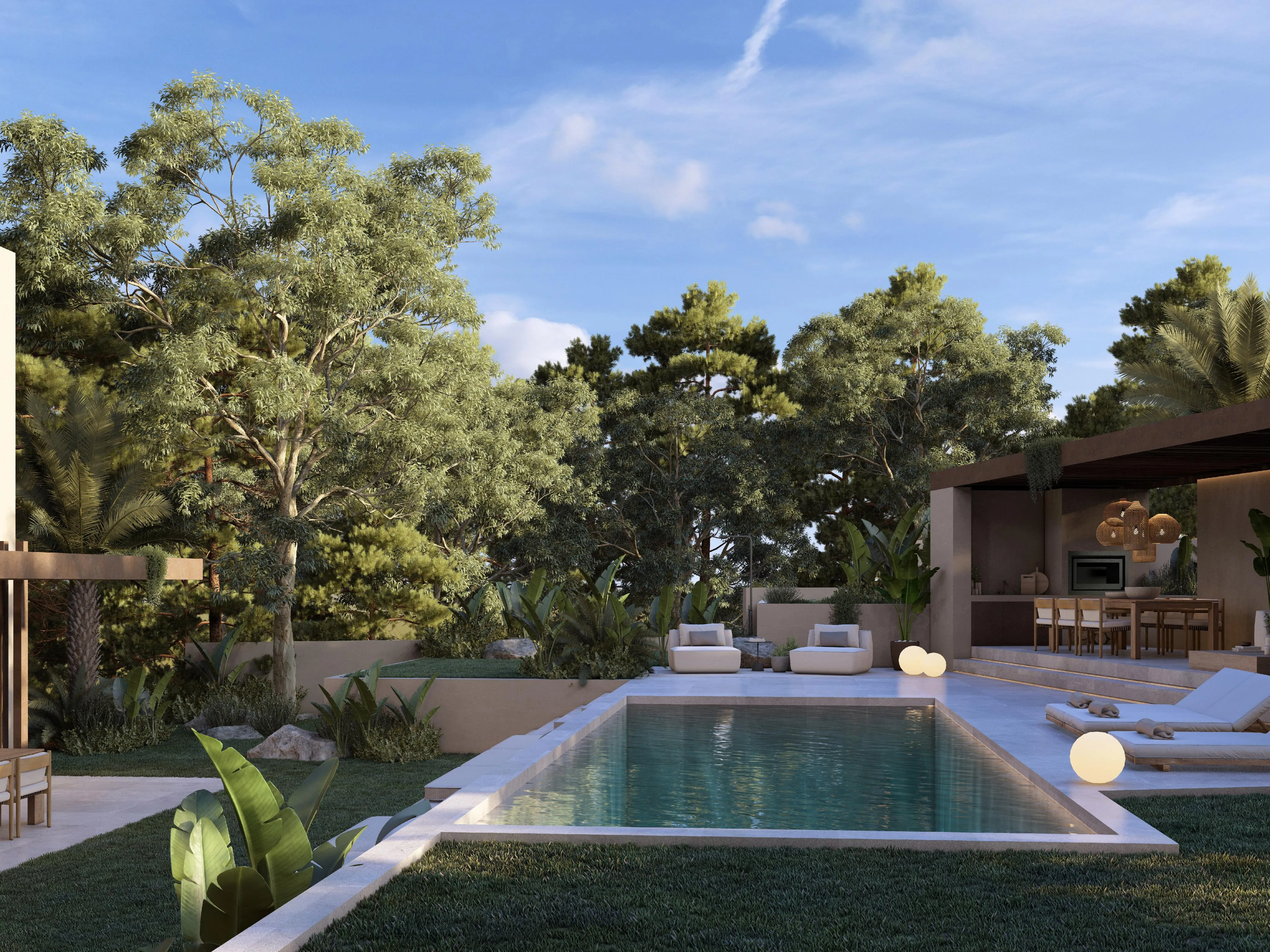 Moderne nybygget villa i centrum af Santa Ponsa med grøn udsigt og tagterrasse-11