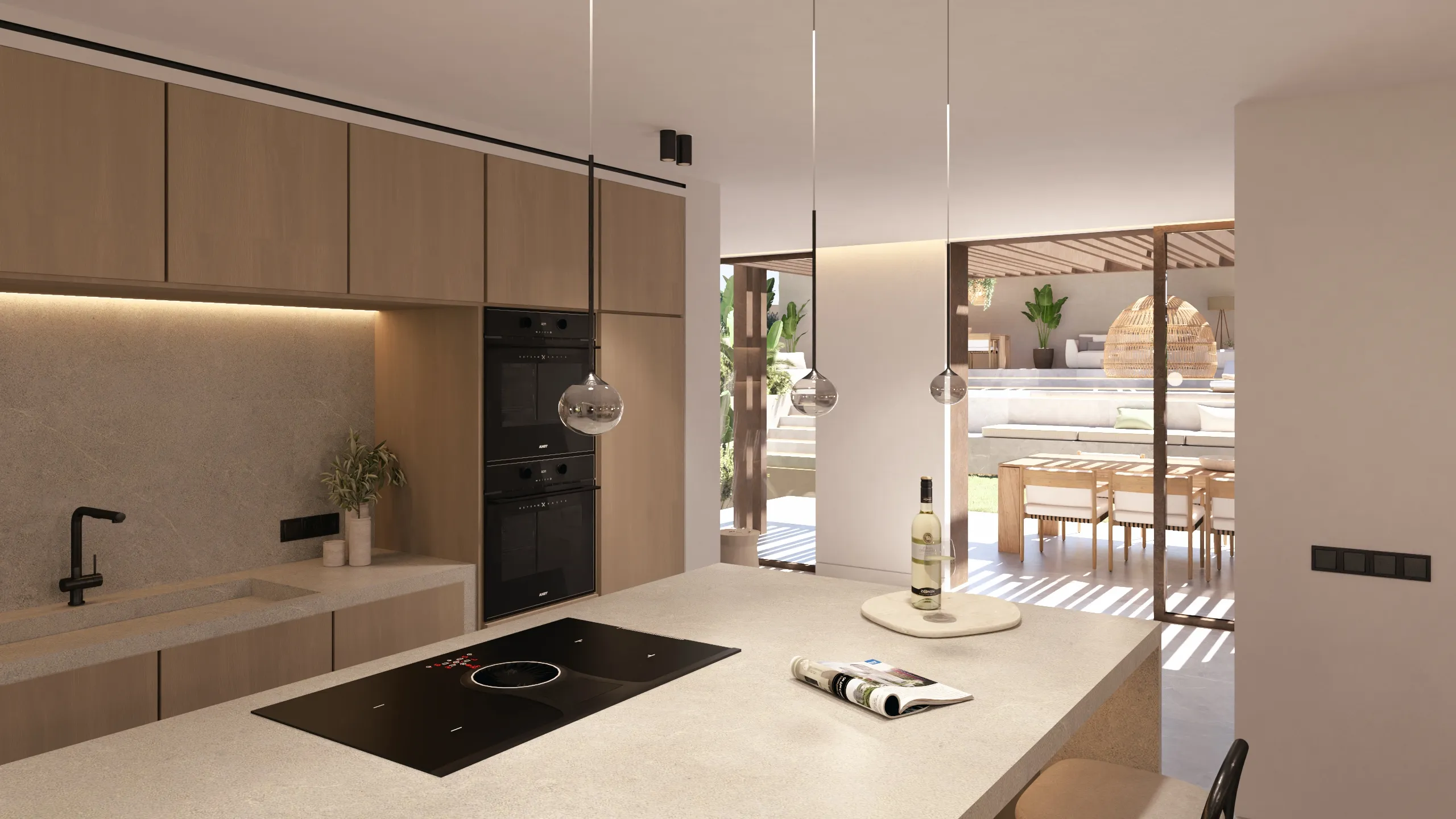 Moderne nybygget villa i centrum af Santa Ponsa med grøn udsigt og tagterrasse-10