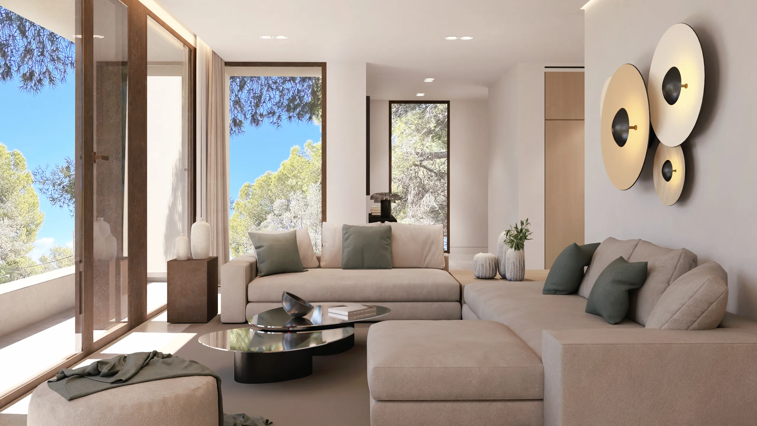 Moderne nybygget villa i centrum af Santa Ponsa med grøn udsigt og tagterrasse-5