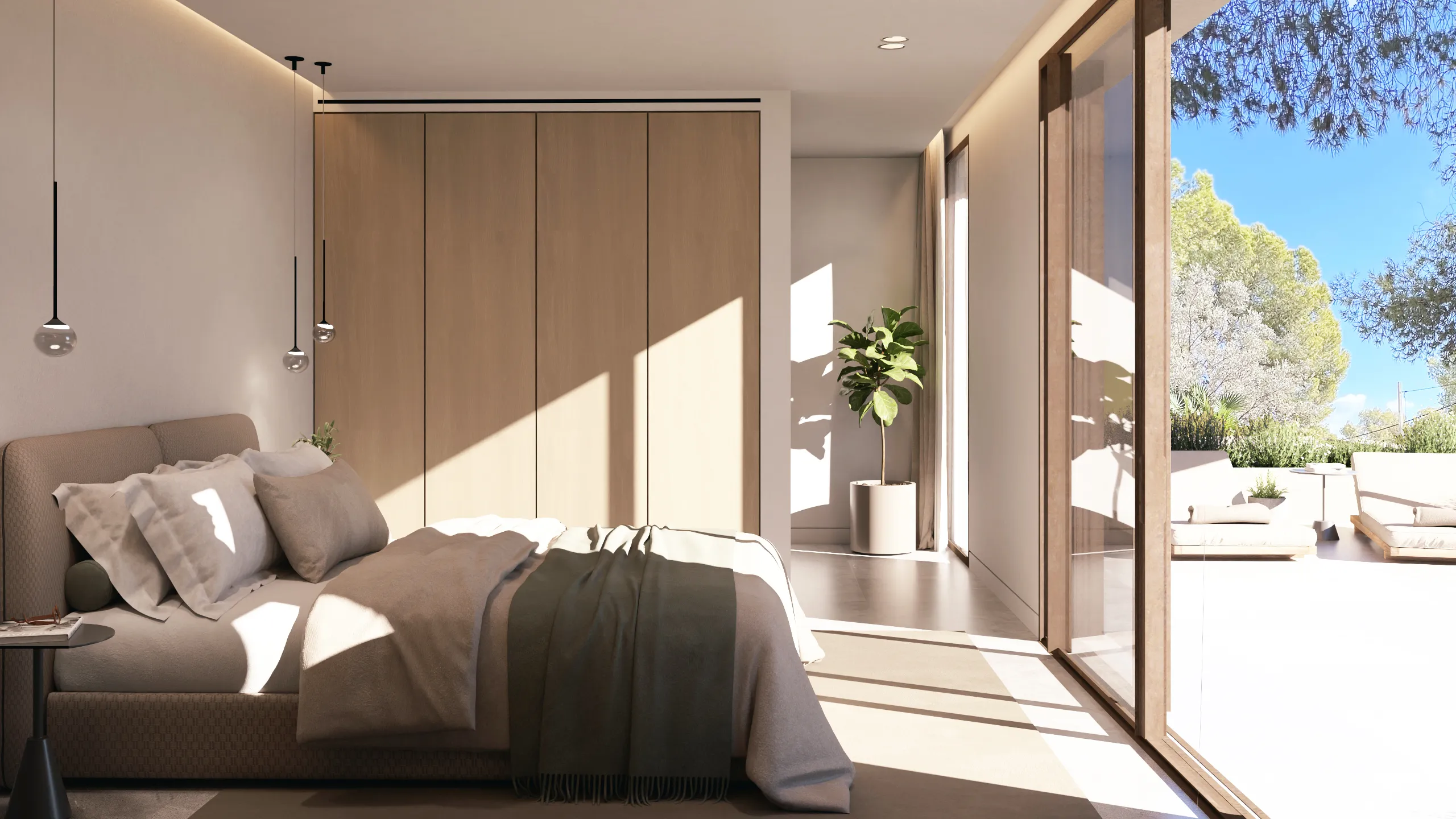 Moderne nybygget villa i centrum af Santa Ponsa med grøn udsigt og tagterrasse-15