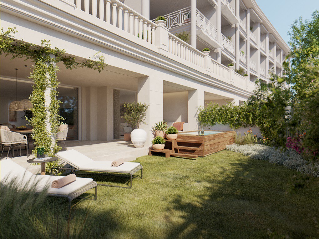 Planta baja de nueva construcción con jardín, mini-piscina y parking cerca de la playa en Ciudad Jardín-2