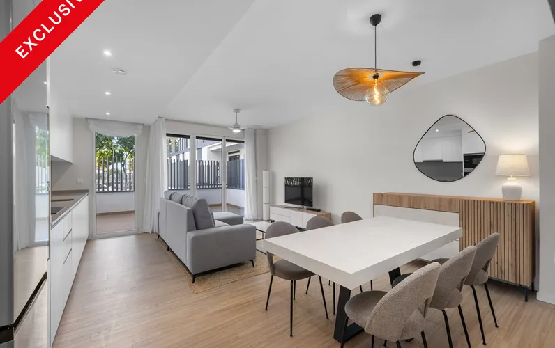 Nouvelle construction : Rez-de-chaussée avec terrasse, parking, piscine communautaire et salle de sport à Nou Llevant