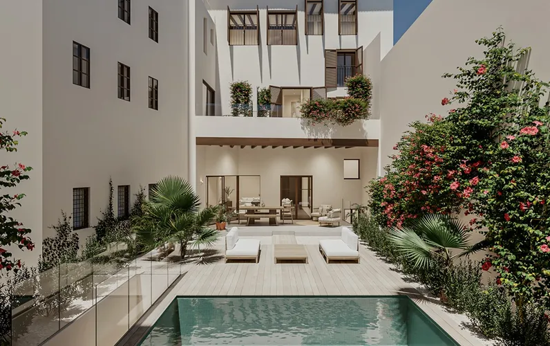 Duplex appartement met privétuin en zwembad