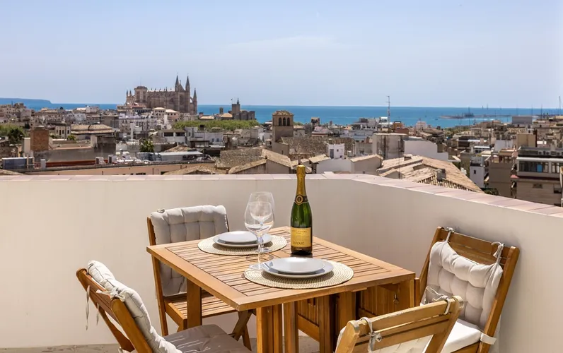Sunny penthouse with lift, parking, terrace and spectacular views close to Las Ramblas