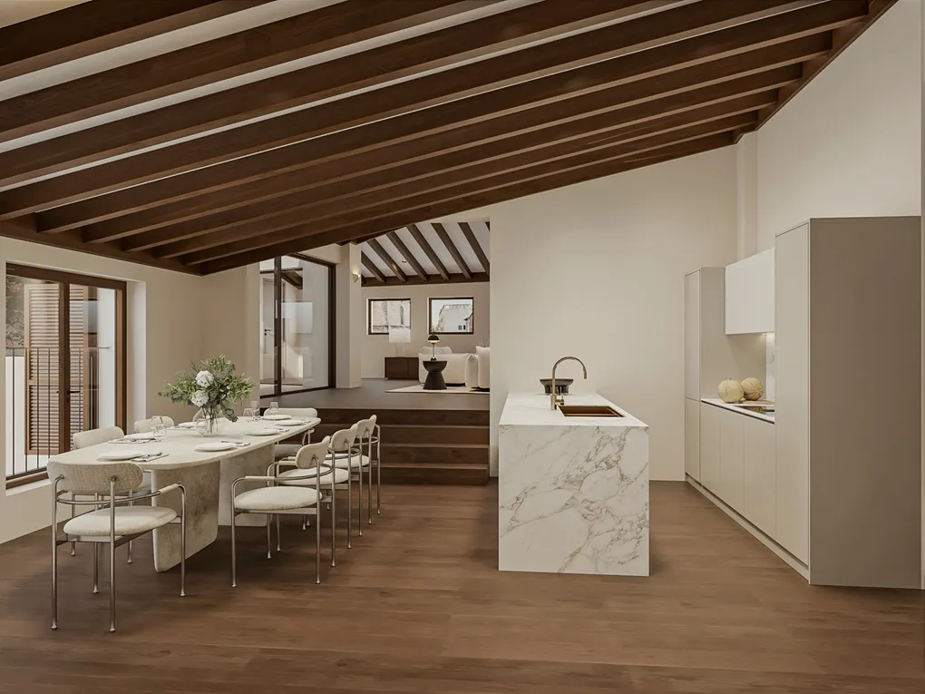 Charmerende penthouse med privat terrasse og udsigt til katedralen i historisk bygning-4