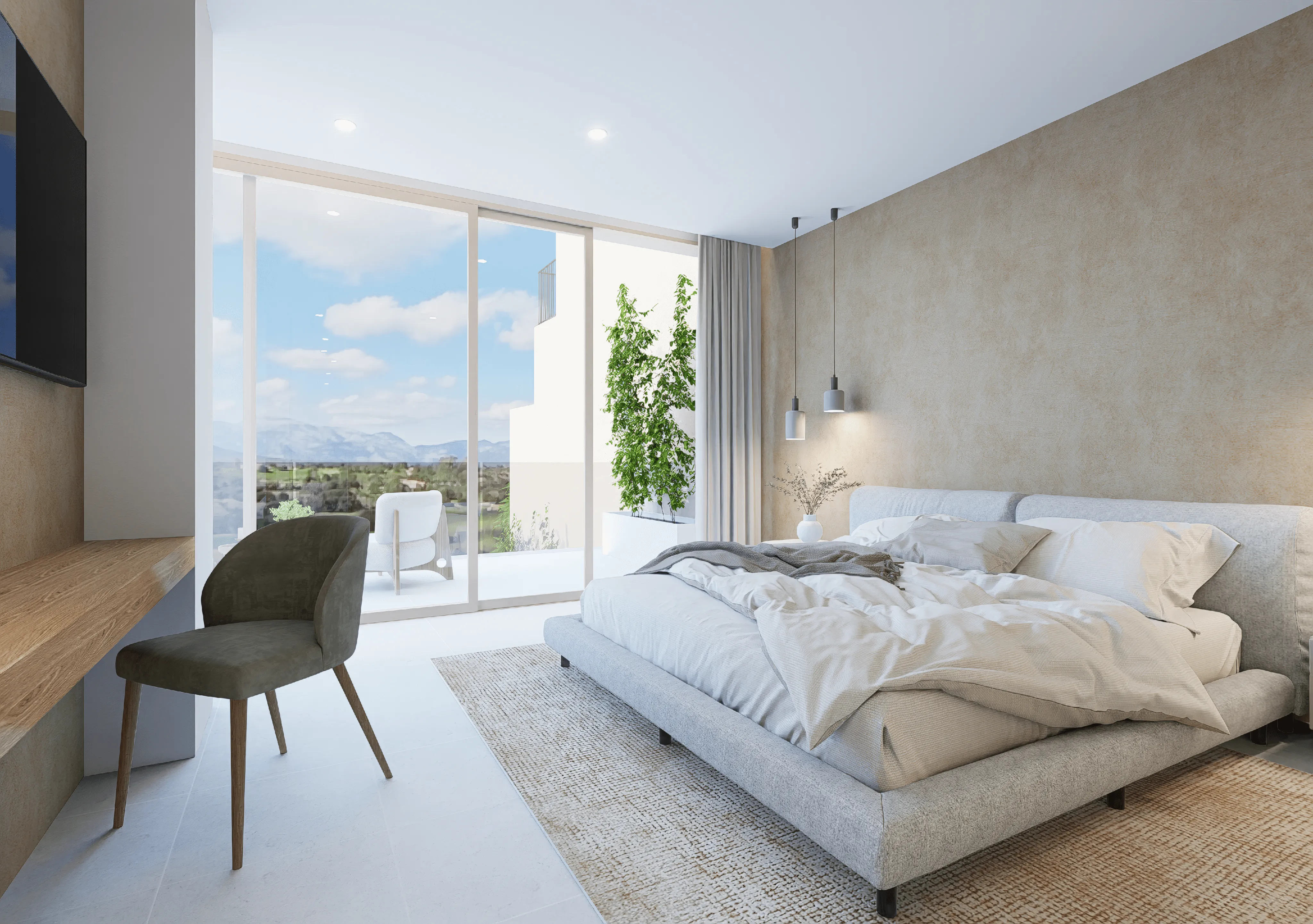 Newly built townhouse with panoramic views, pool & garden in Llubí-11