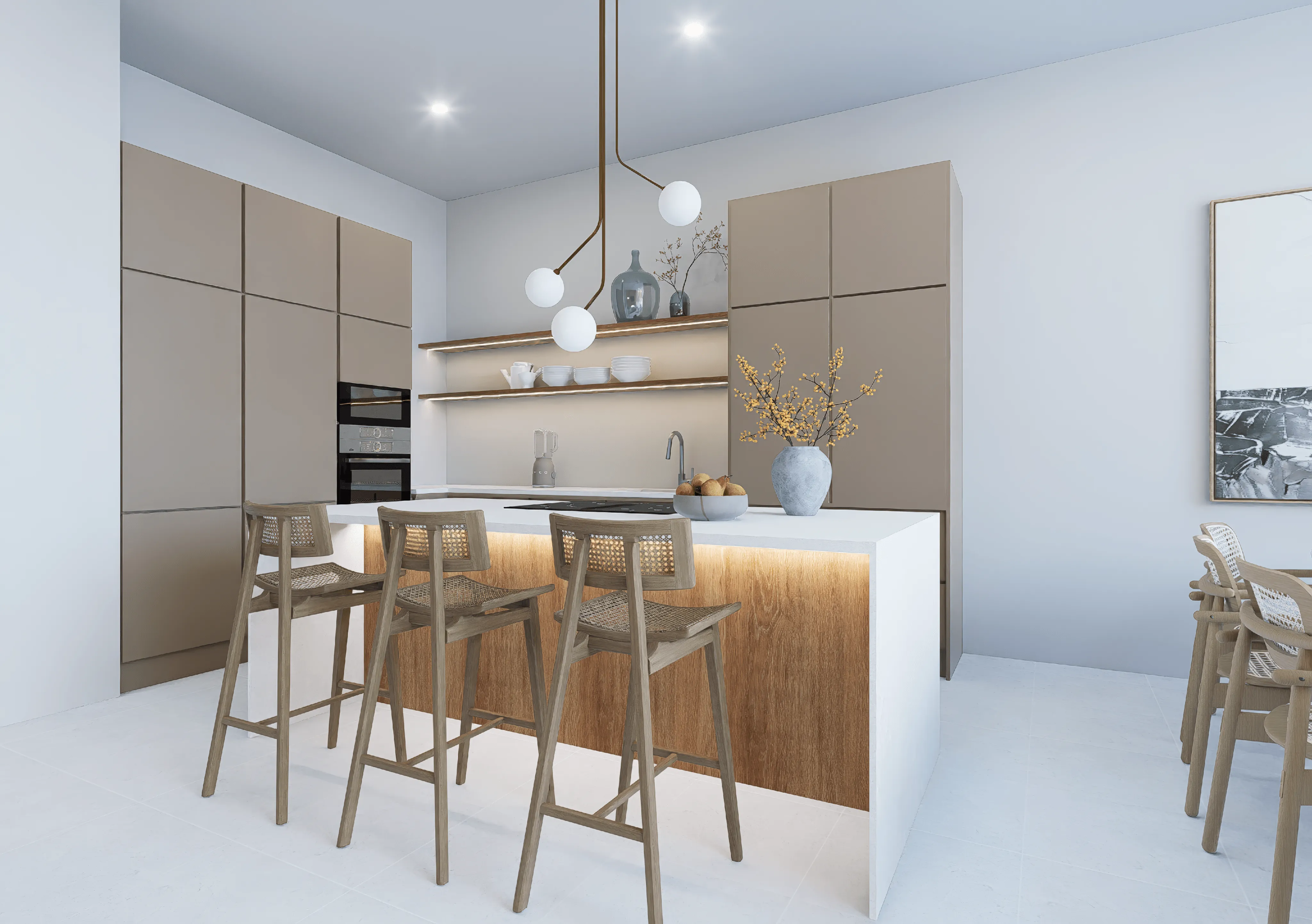 Newly built townhouse with panoramic views, pool & garden in Llubí-6