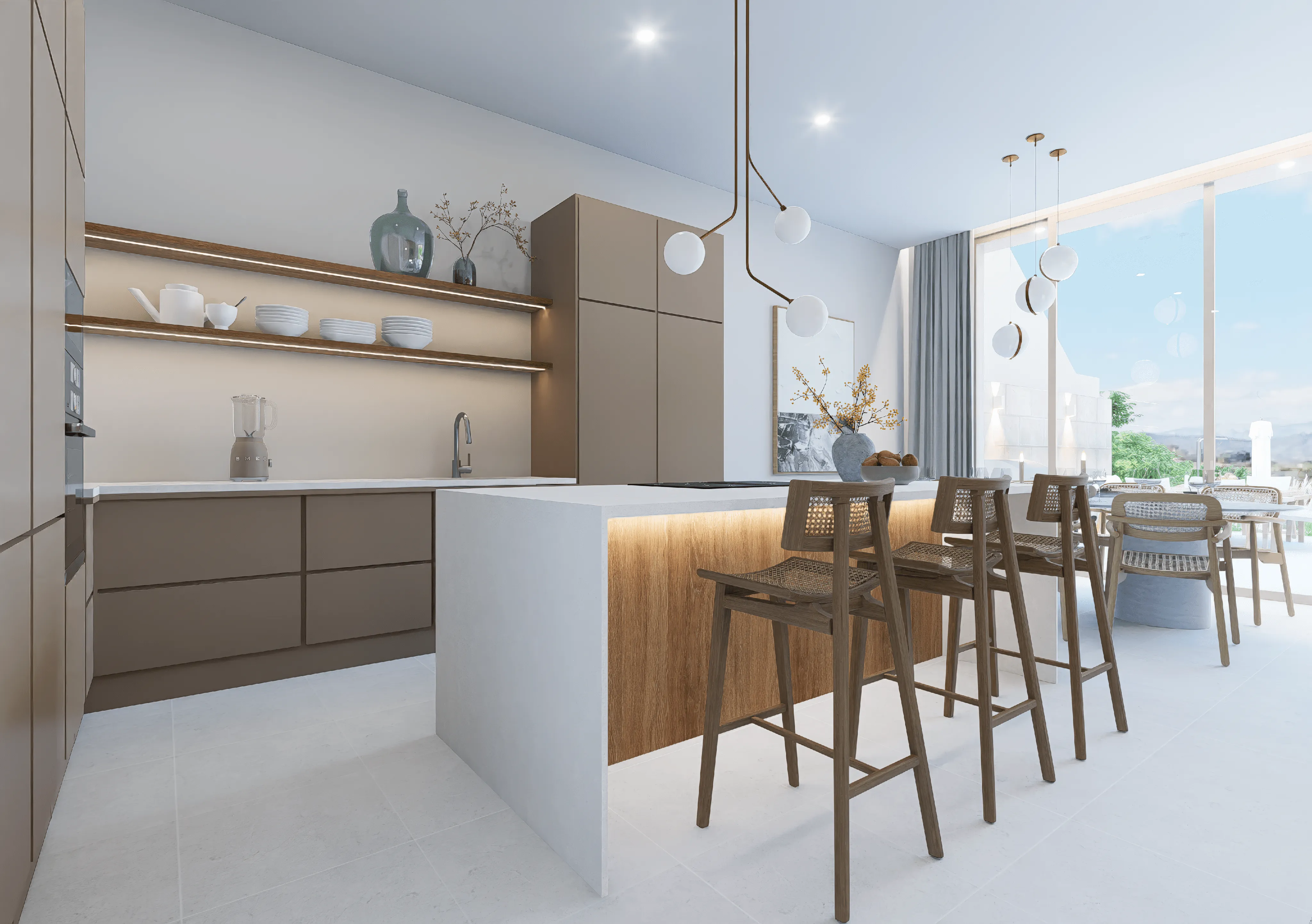 Newly built townhouse with panoramic views, pool & garden in Llubí-9