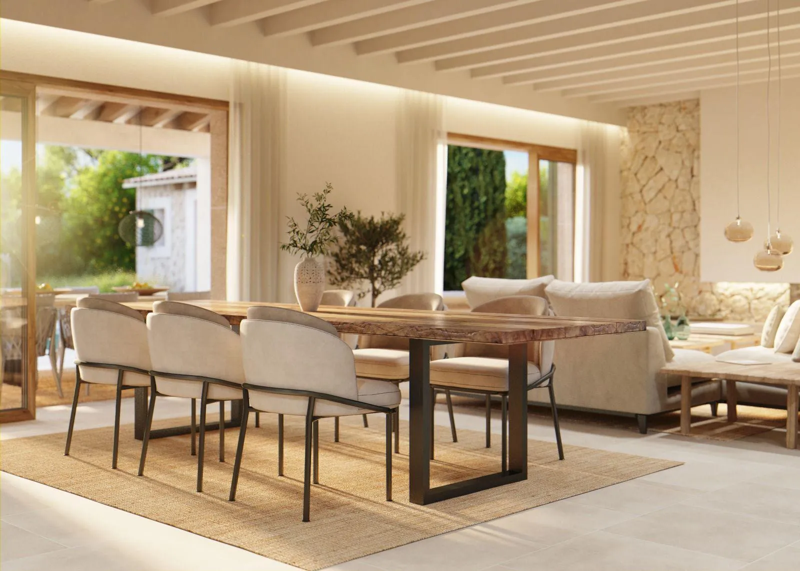 Finca de nova construcció de disseny mediterrani amb mobiliari modern-6