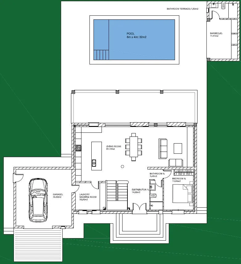 Finca de nova construcció de disseny mediterrani amb mobiliari modern-12