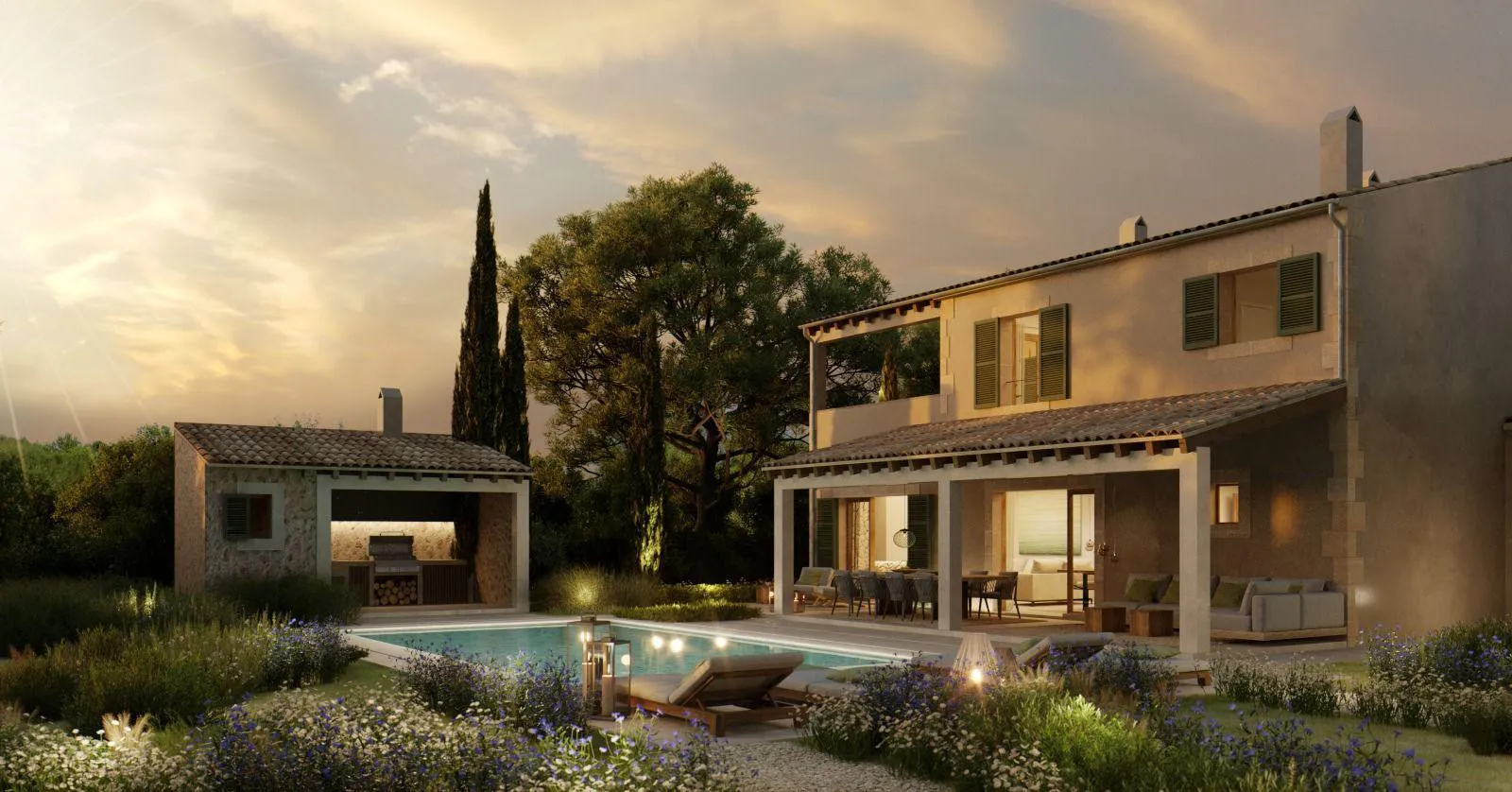 Nybygget finca i middelhavsdesign med moderne indretning-11