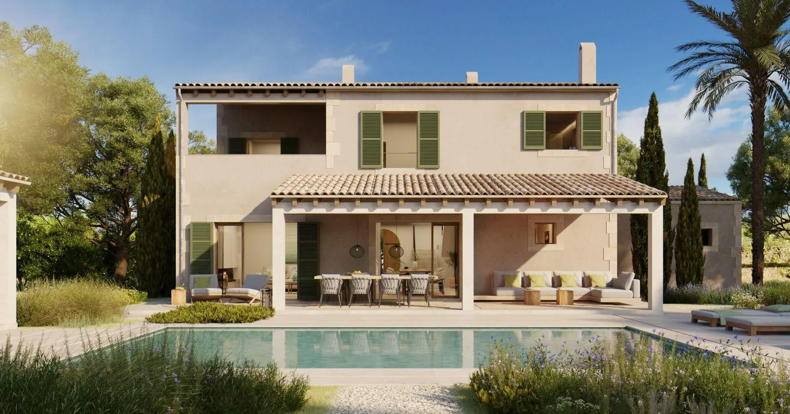 Nybygget finca i middelhavsdesign med moderne indretning-2