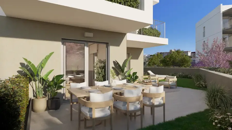 Apartamento con jardín en una moderna urbanización de obra nueva cerca de la playa-2