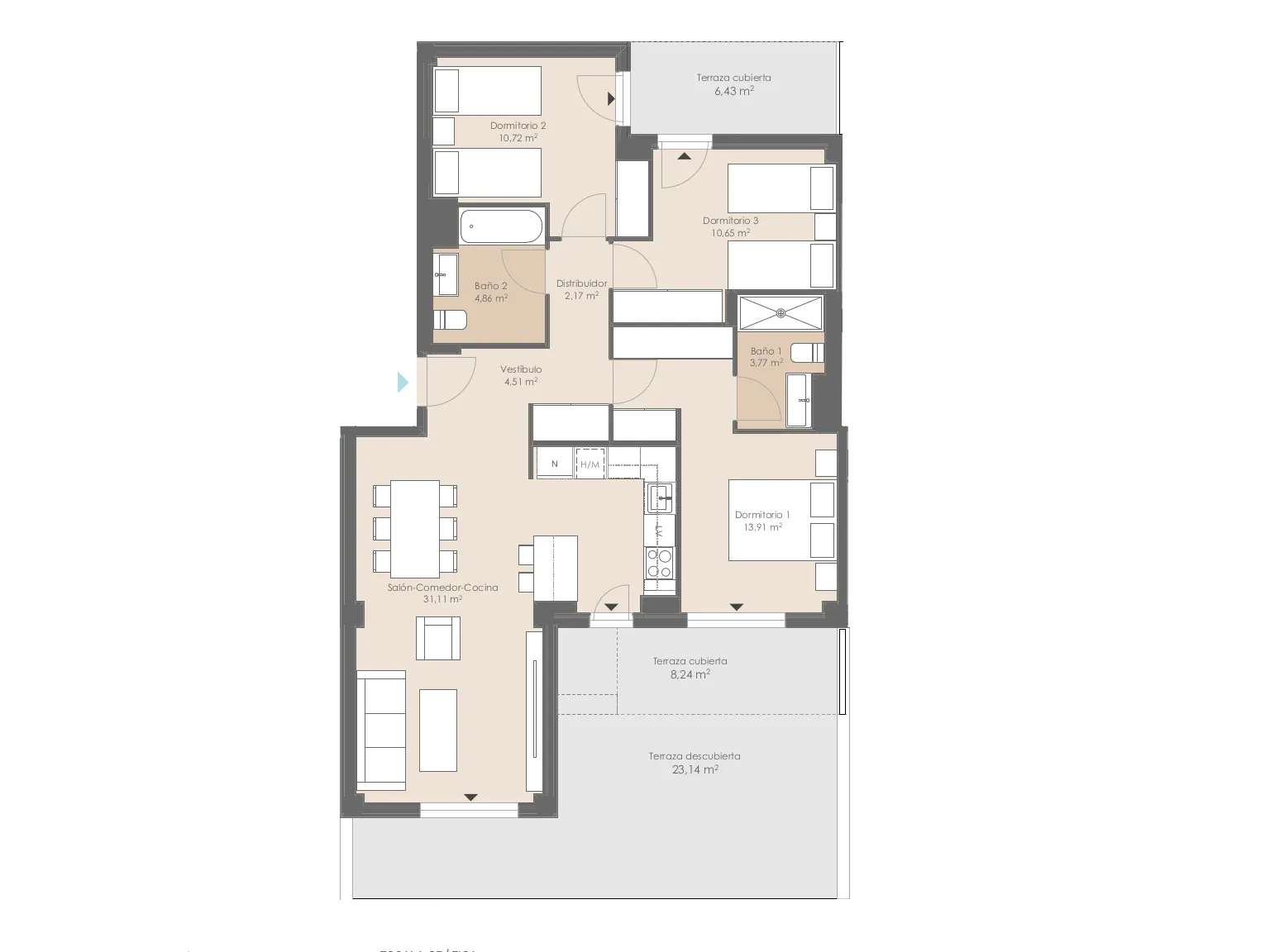 Apartamento con jardín en una moderna urbanización de obra nueva cerca de la playa-16