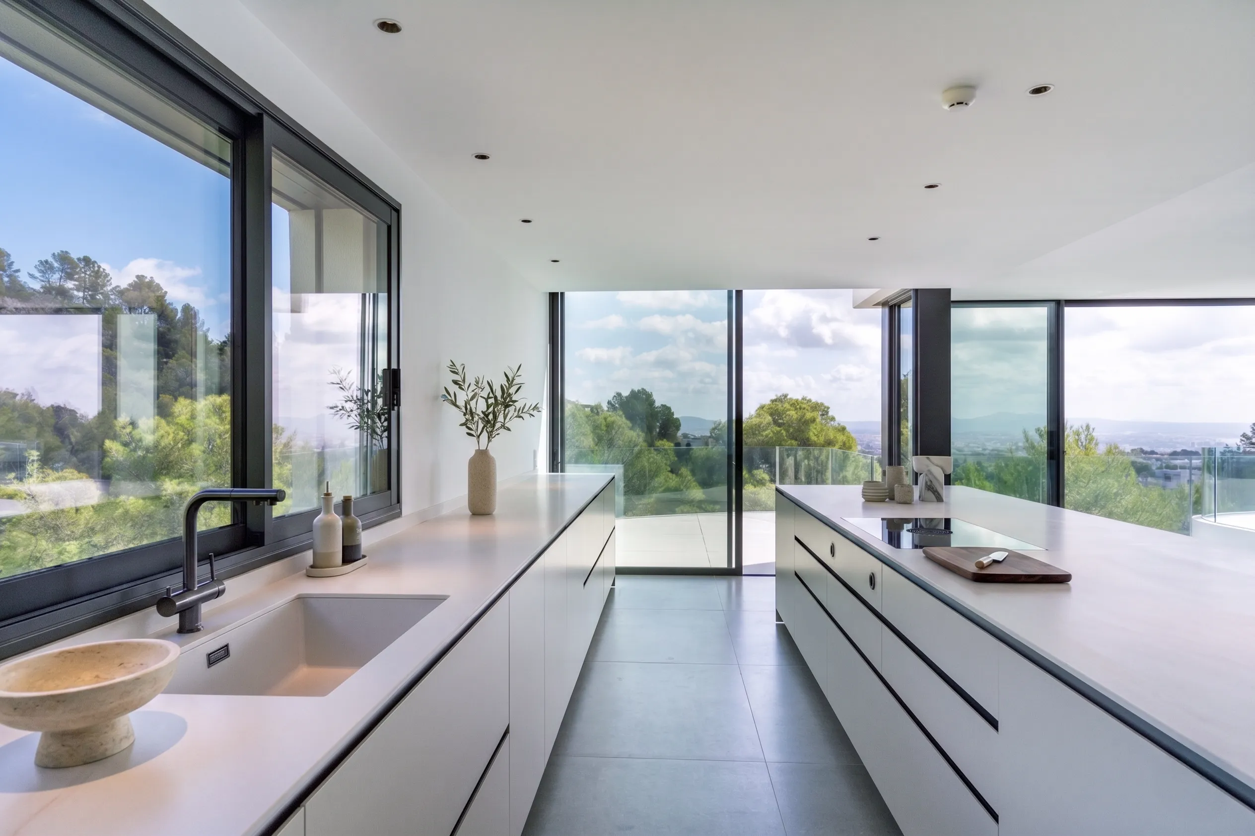 Exclusieve nieuwbouwvilla met panoramisch en gedeeltelijk zeezicht in Son Vida-7