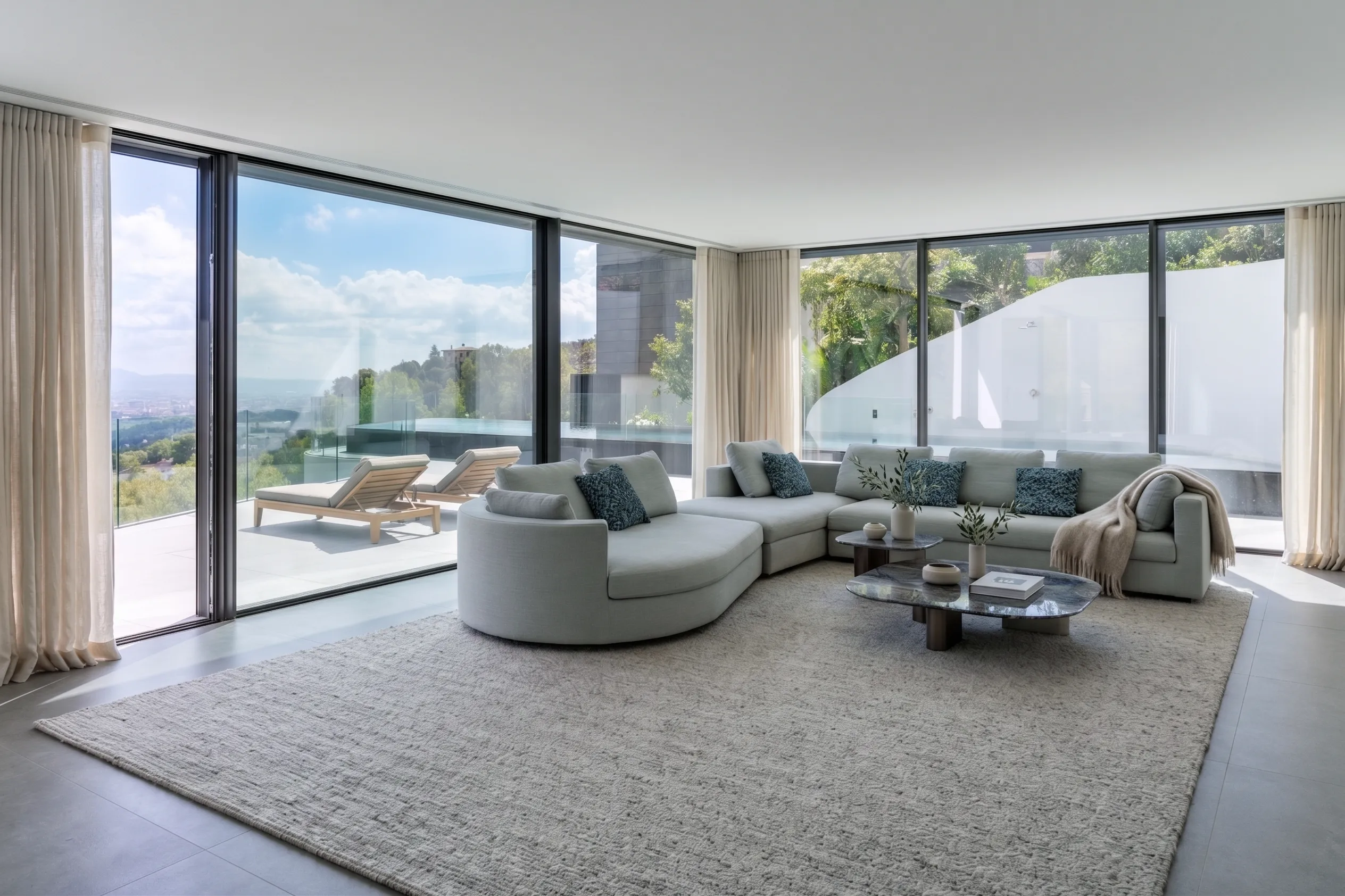 Exclusieve nieuwbouwvilla met panoramisch en gedeeltelijk zeezicht in Son Vida-4