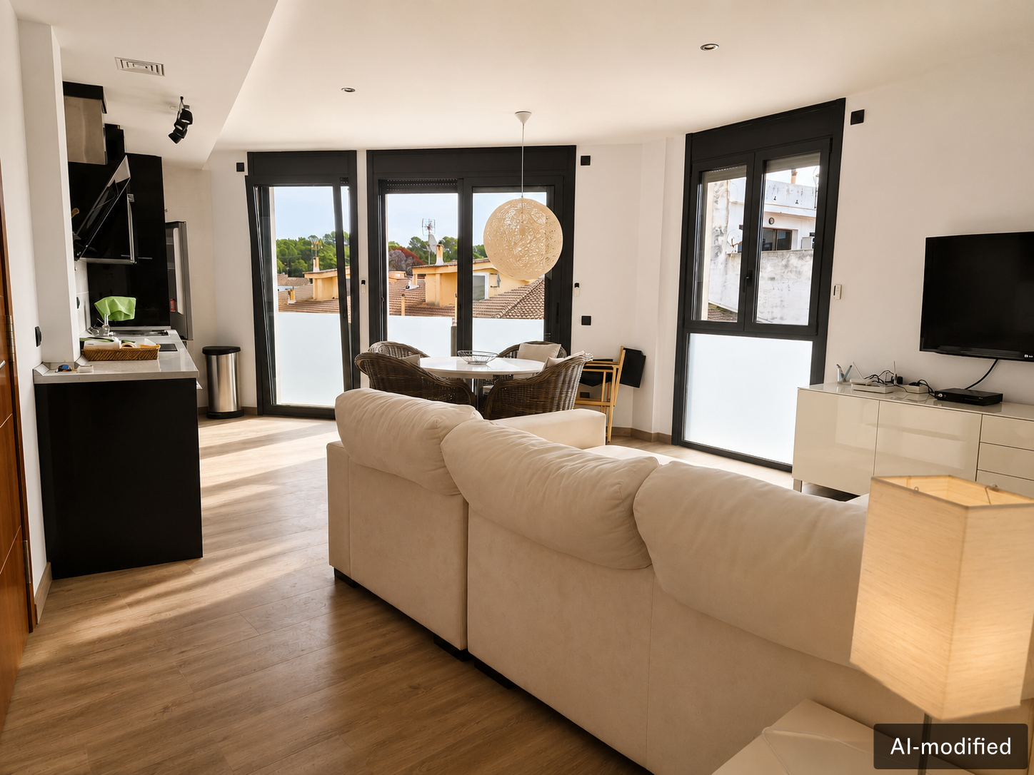 Apartament modern amb terrassa privada a la teulada, a poca distància a peu de la passejada marítima de Puerto Alcúdia.