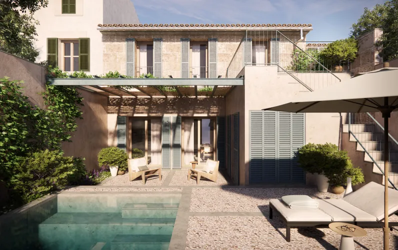 Impresionante casa pueblo con piscina