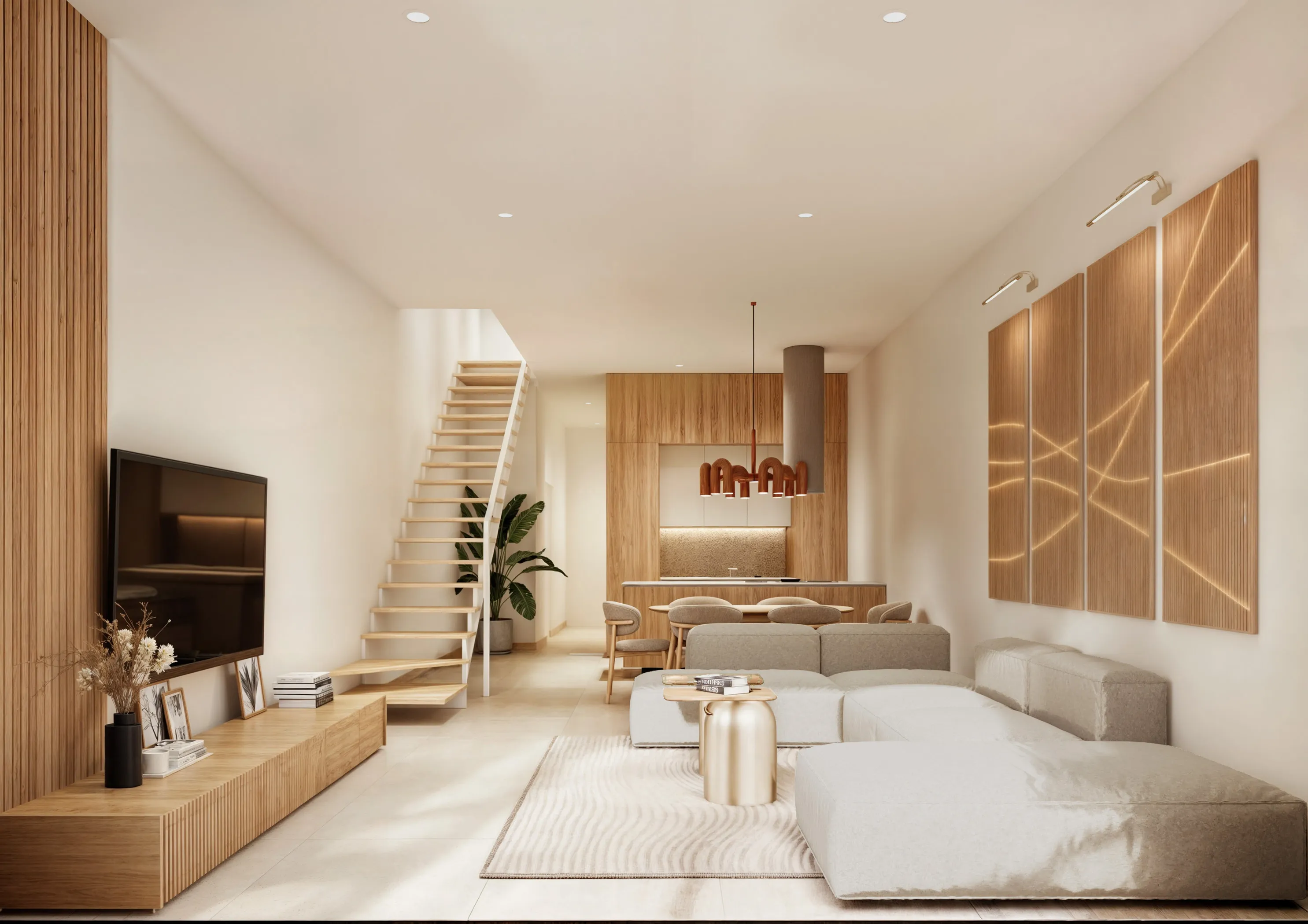 Современные новые террасные дома с бассейном-5