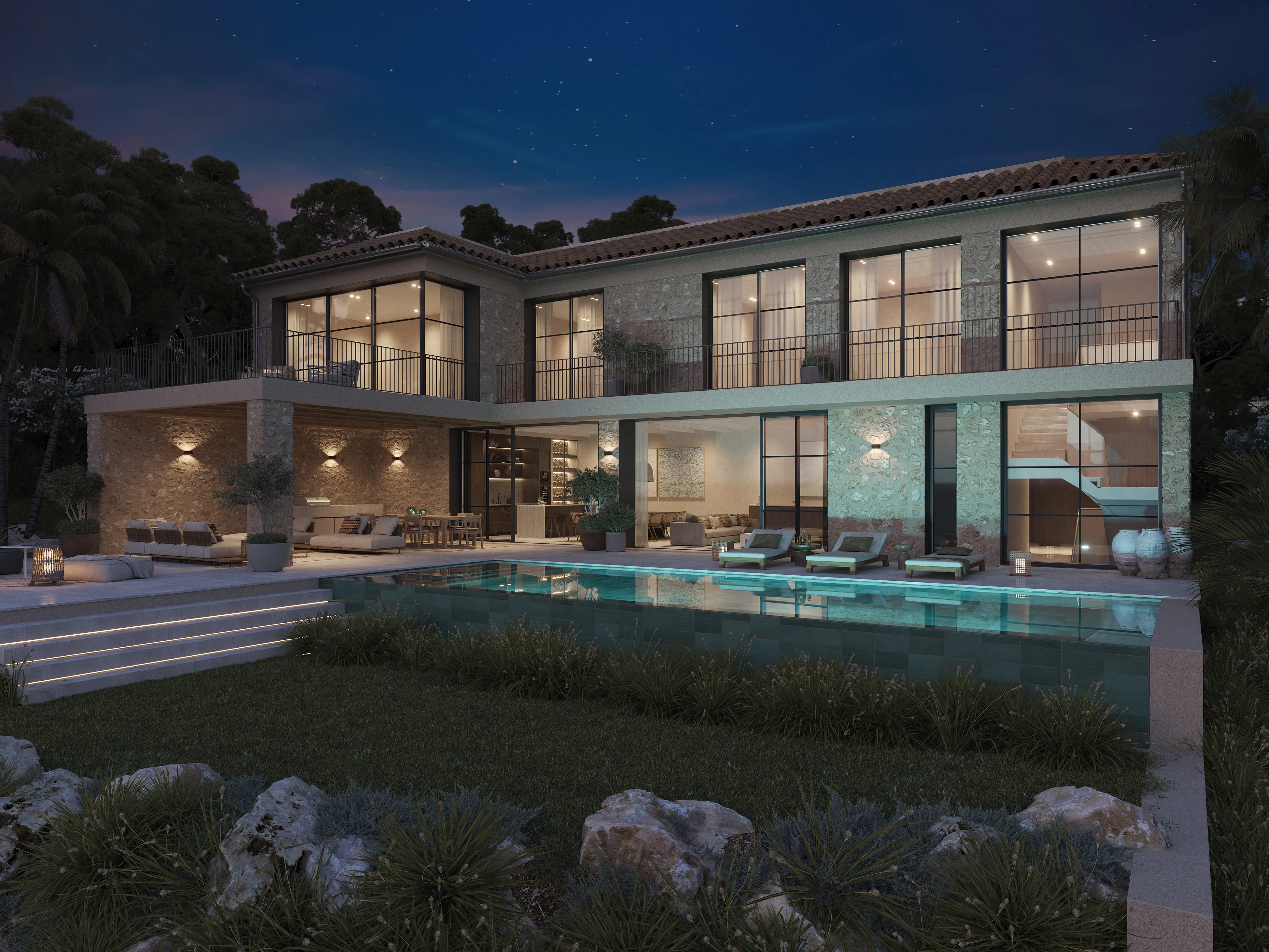 Moderna villa de estilo Mediterráneo con vistas al mar-10