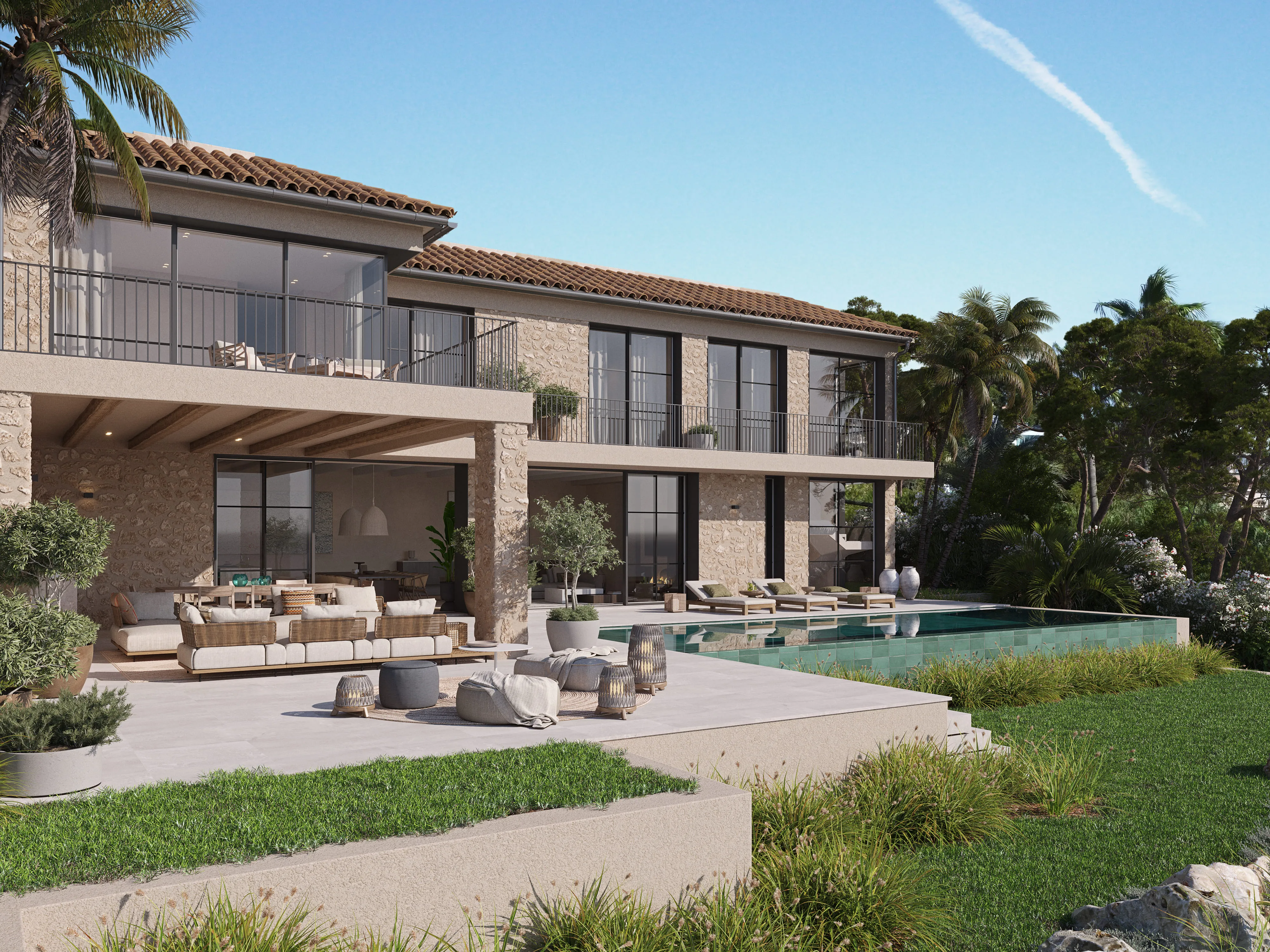 Moderna villa de estilo Mediterráneo con vistas al mar-1