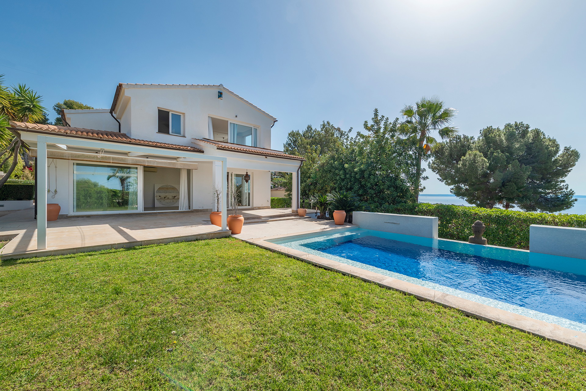 Elegant family villa with panoramic sea views near Puerto Portals
