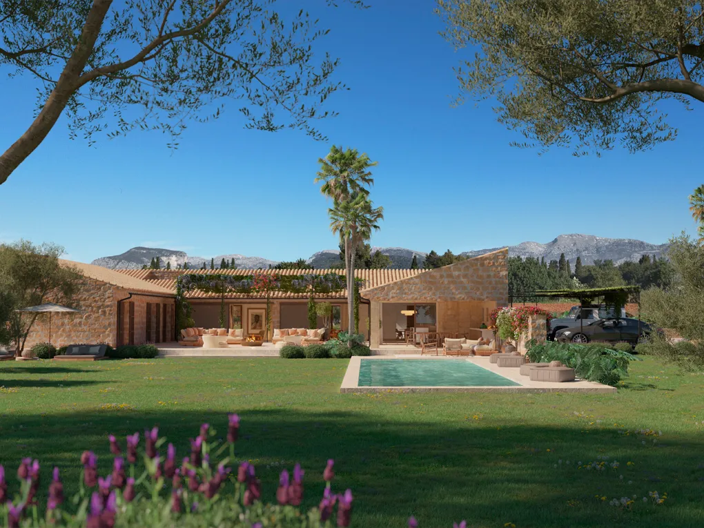 Modern nieuwbouw landhuis met wijngaarden en uitzicht op het platteland-5