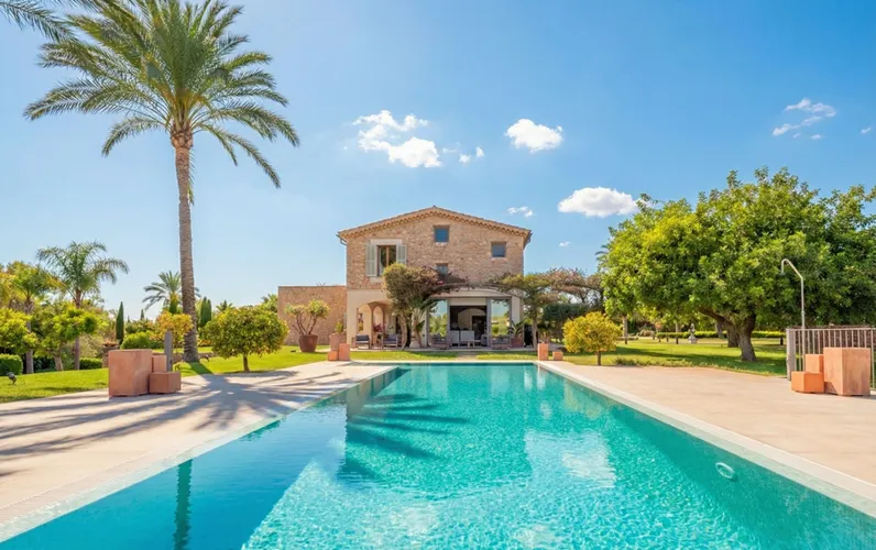 Finca de lujo en Santa María: Una obra maestra de diseño moderno y encanto rústico