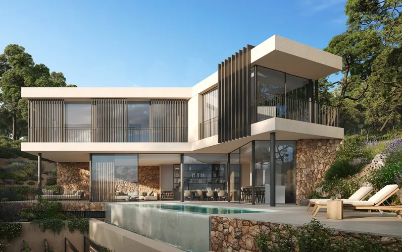 Bonavida: Villa familiare di nuova costruzione con piscina privata vicino a Port Andratx