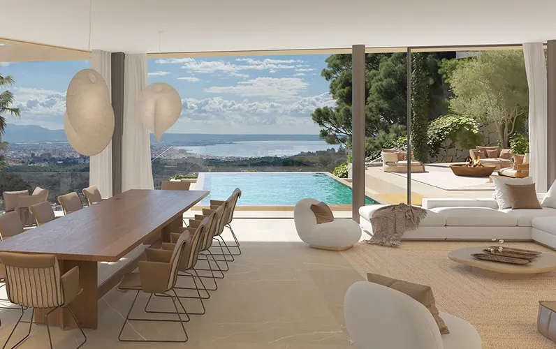 Byggtomt med havsutsikt och licens i Son Vida, Palma de Mallorca