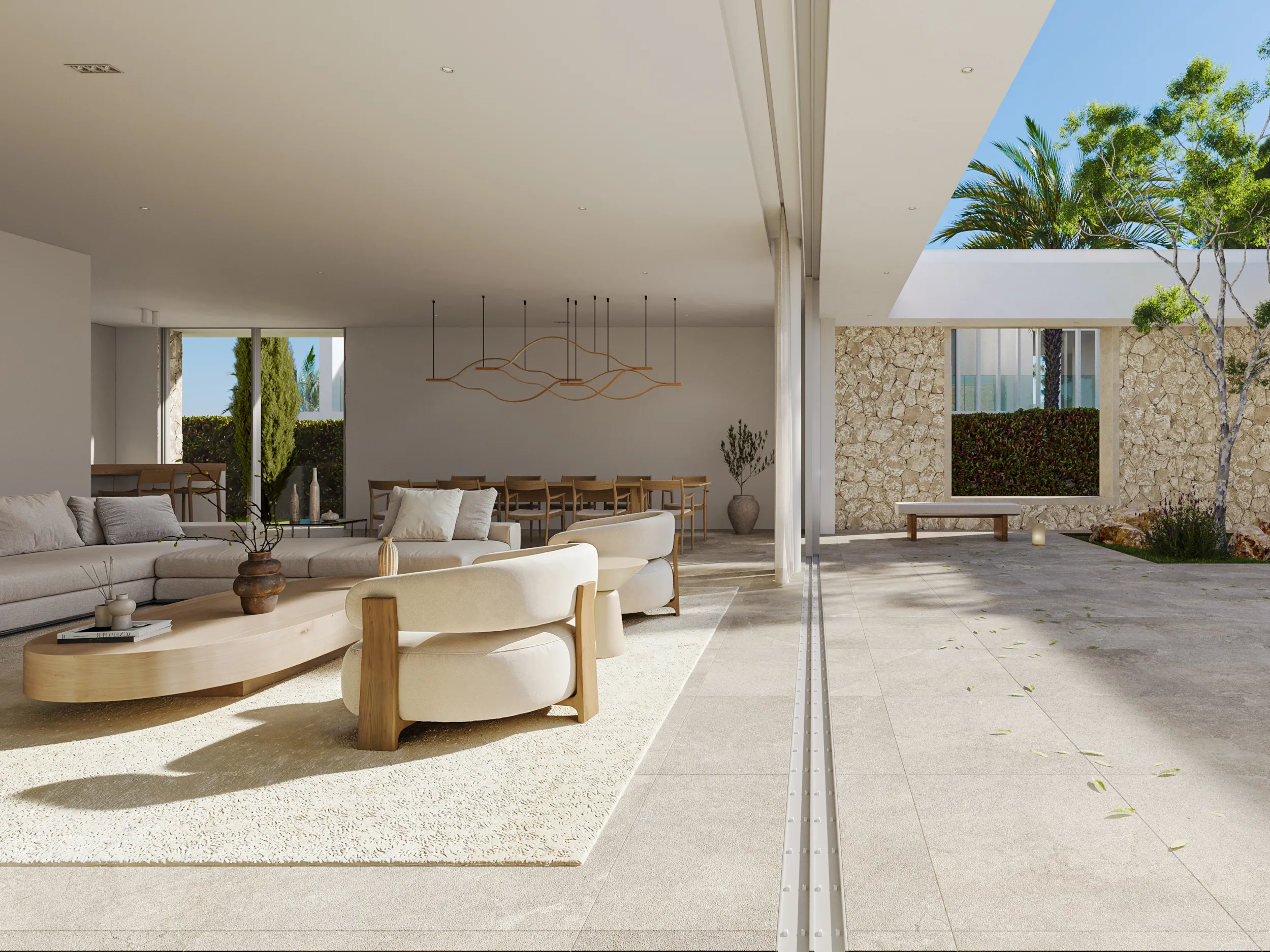 Vila moderna de nova construcció amb jardí pla i piscina-5