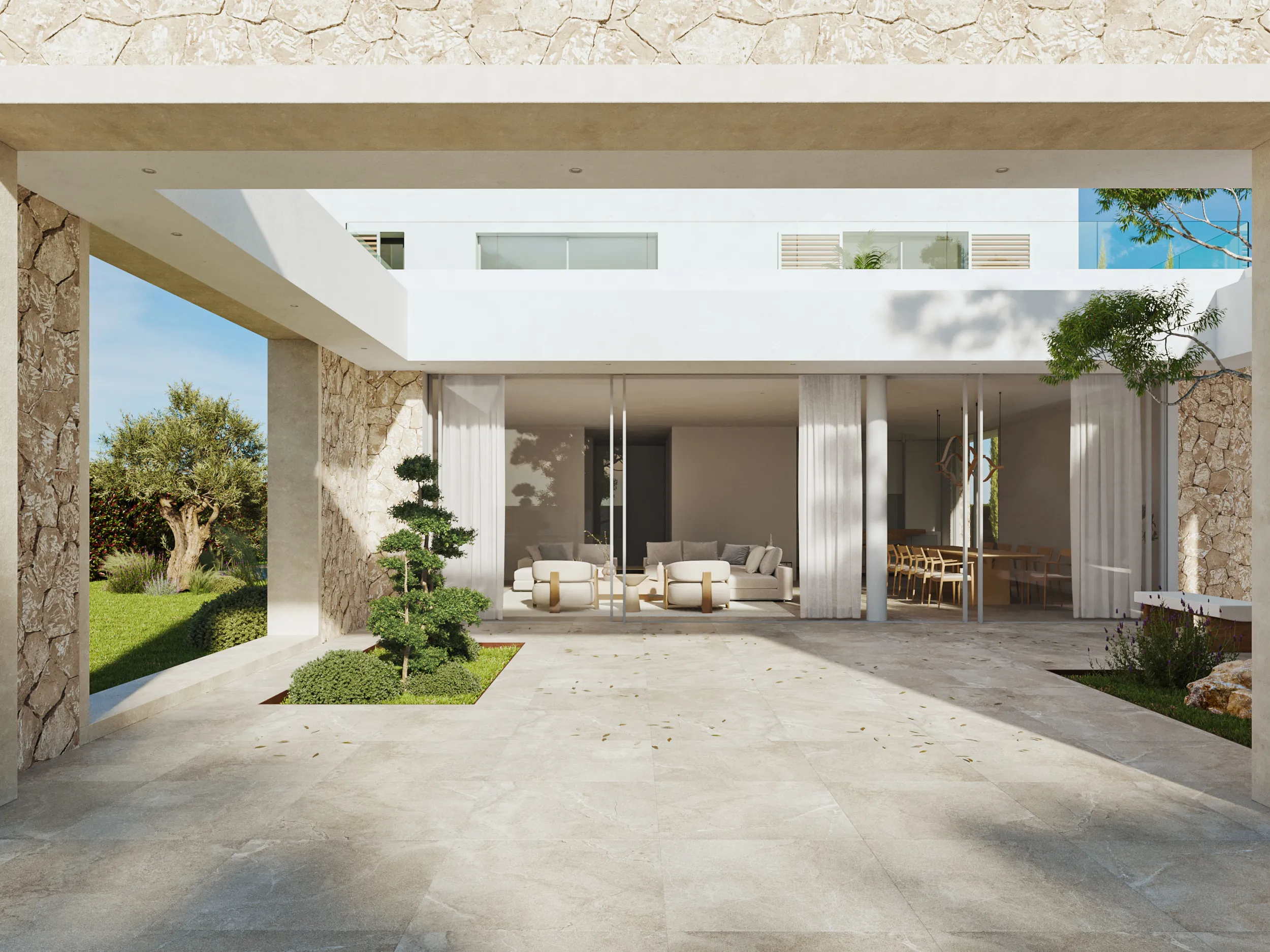 Villa moderna de nueva construcción con jardín llano y piscina-3