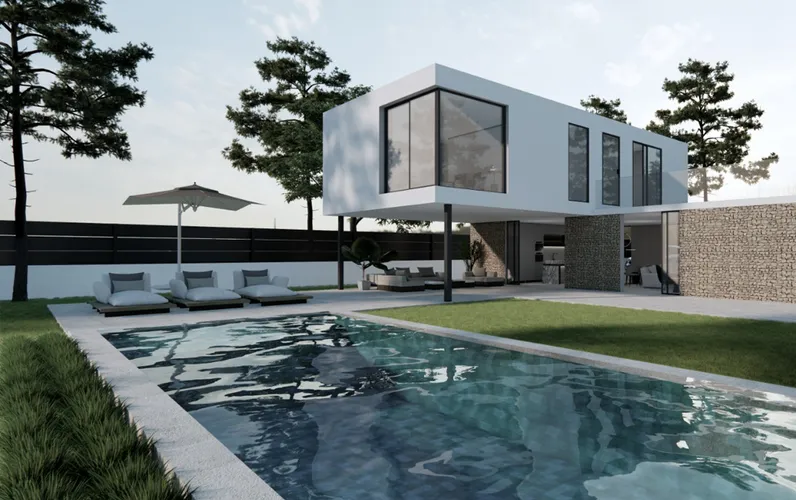 Villa moderna de construcción reciente próxima a su finalización, Crestatx, Sa Pobla