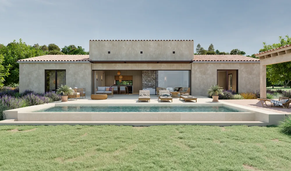 Finca récemment construite avec vue panoramique sur les montagnes de Tramuntana - en cours d'achèvement-1
